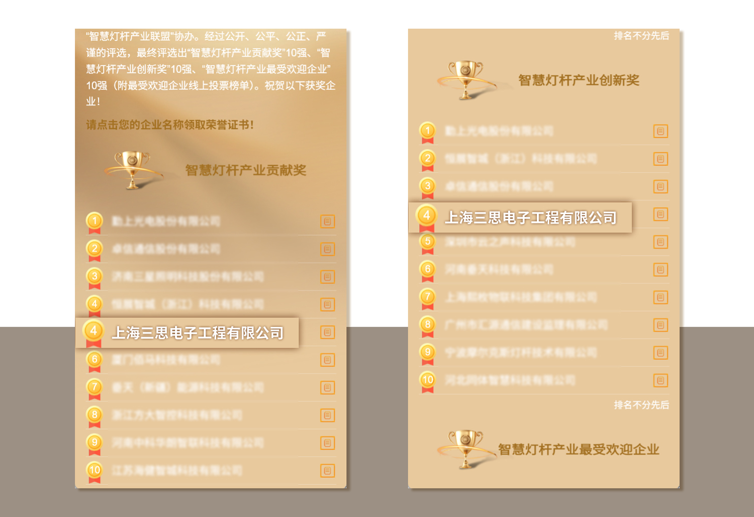 上海三思,连膺智慧灯杆,照明工程,三项行业大奖,引领产业,高质量发展