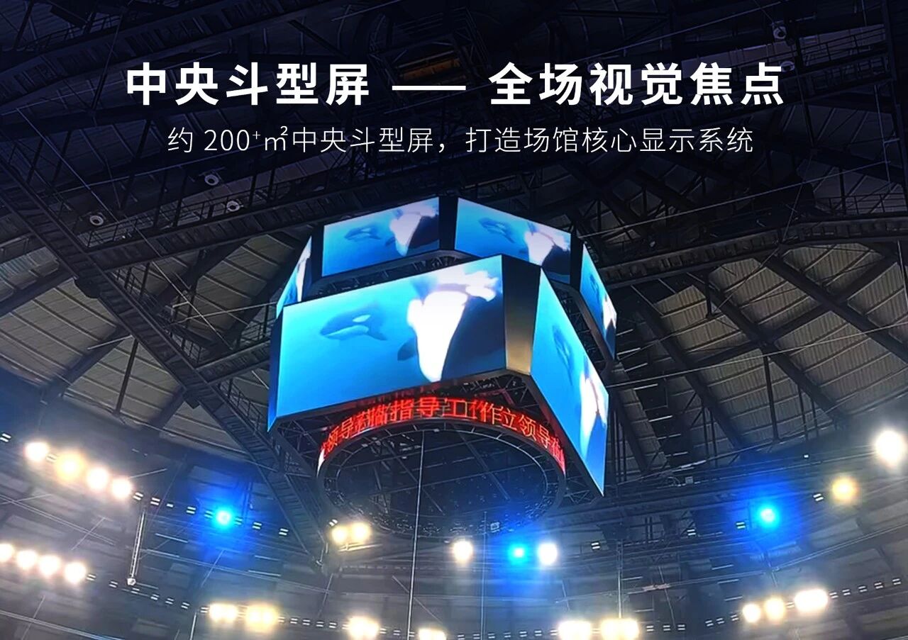 三思LED,点亮贵阳奥体中心,体育馆中央,斗型屏,助力场馆开馆首秀