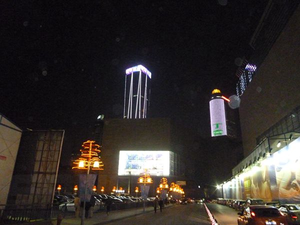 南京新百主楼顶部LED模条屏