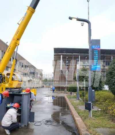 三思中安创谷智慧路灯，工厂测试现场